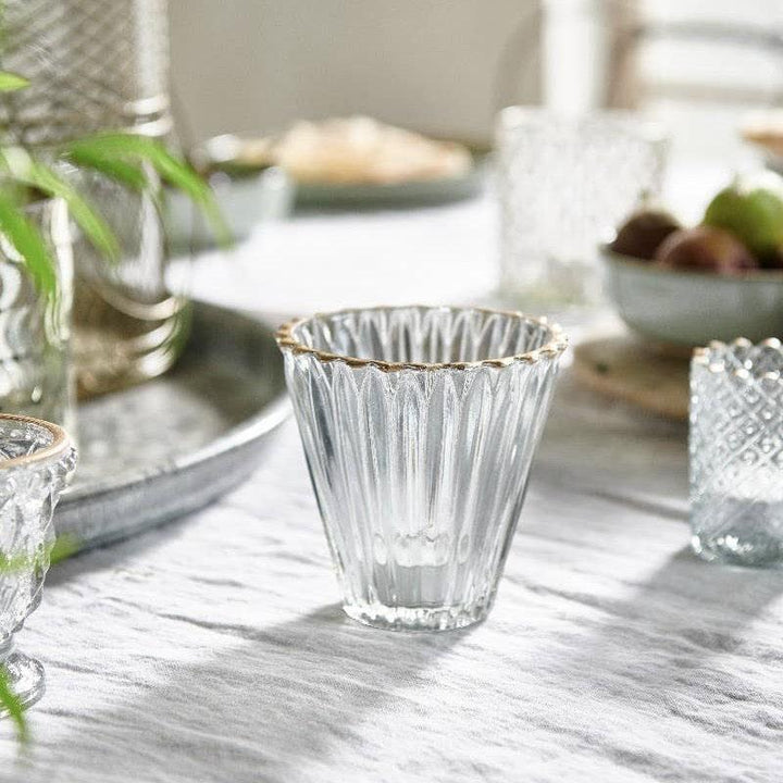 Fluted Glass Tea Light Holder