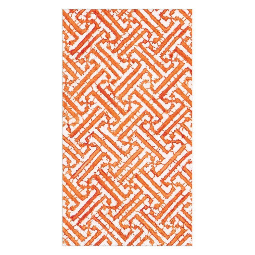 Orange Fretwork Guest Towel Napkins