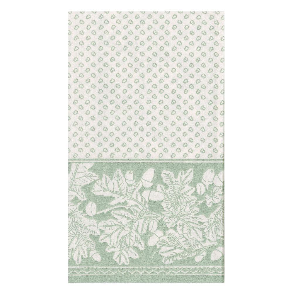 Sage Oak Leaves & Acorns Linen Guest Towel Napkins