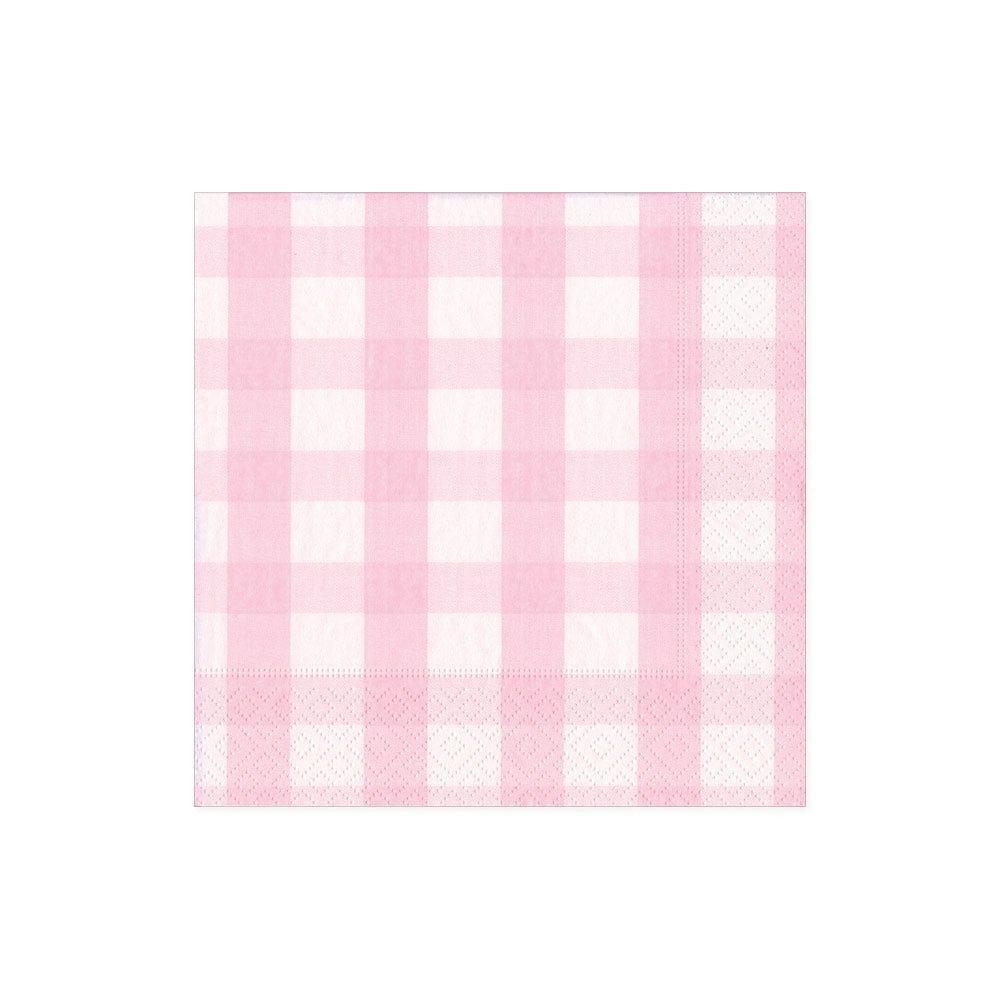 Gingham Cocktail Napkins | Pink