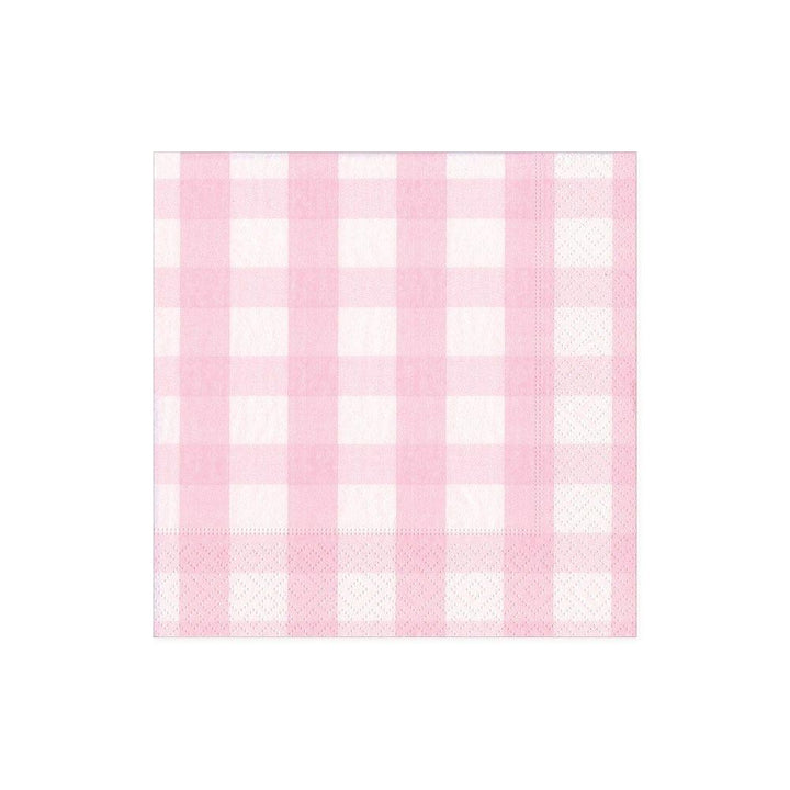 Gingham Cocktail Napkins | Pink