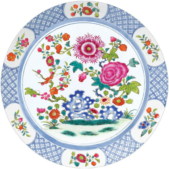 Chinese Floral Porcelain Round Paper Placemats