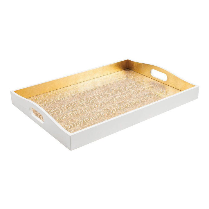 Gold Pebble Lacquer Large Rectangle Tray