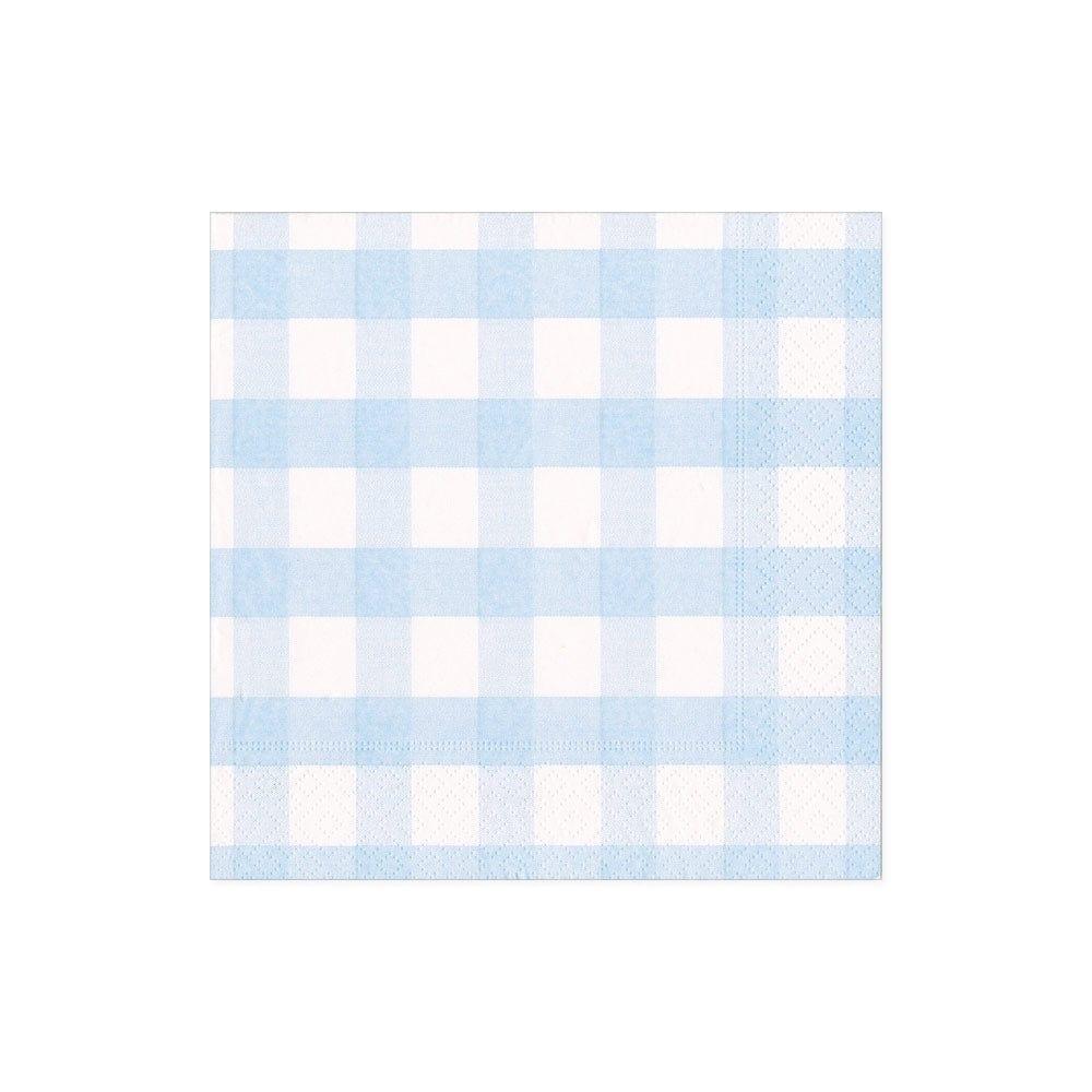 Gingham Cocktail Napkins | Light Blue