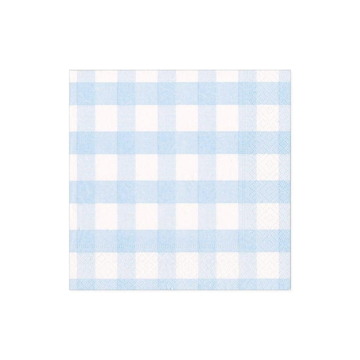 Gingham Cocktail Napkins | Light Blue